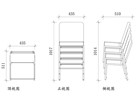 塑料叠放椅子 可堆叠塑料椅 折叠收纳椅 轻便塑料凳 多功能叠cad施工图