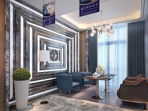  现代会客接待区VIP3d模型 