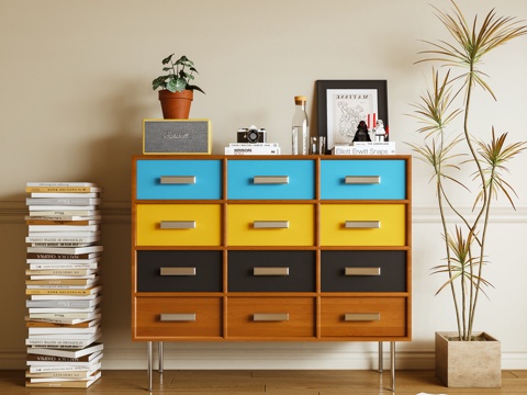 玄关柜 边柜 储物柜 孟菲斯3d模型