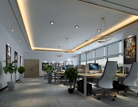  后现代轻奢办公室3d模型 