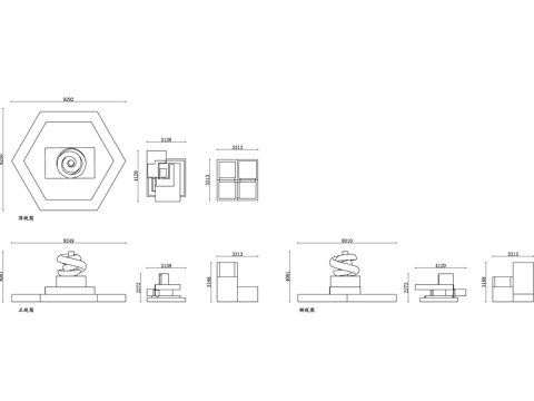 现代喷泉 景观喷泉 装饰喷泉 城市喷泉 水景喷泉 音乐喷泉cad施工图