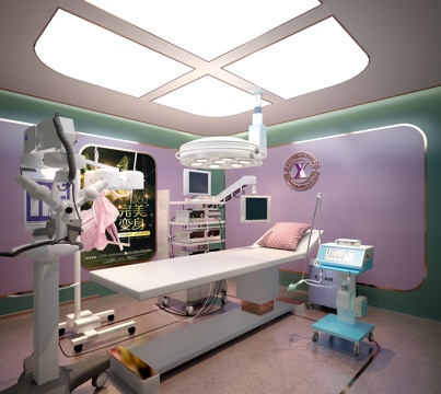  现代美容医院手术室3d模型 