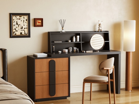 梳妆台 化妆桌 落地灯3d模型