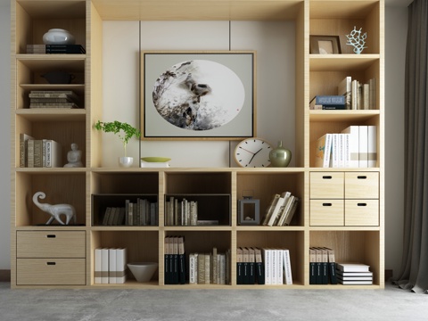  中式书柜装饰柜博古架3d模型 