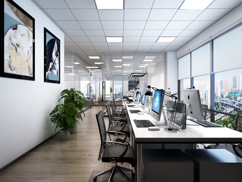  现代经理办公室3d模型 