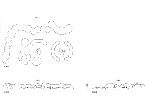 园林绿化土墩 绿化土堆 景观土丘 植物土墩 园艺土包 环境造cad施工图