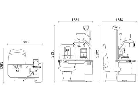  医院眼科设备仪器 眼科检查设备 眼科诊断仪器 视力检测设备cad施工图 