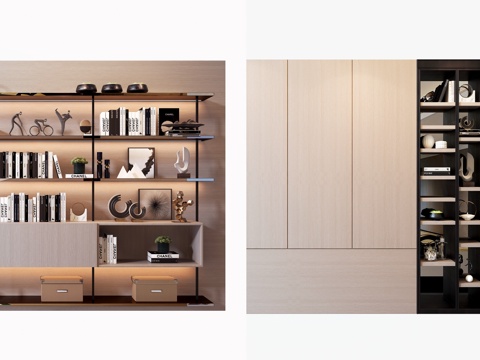  现代装饰柜组合3d模型 