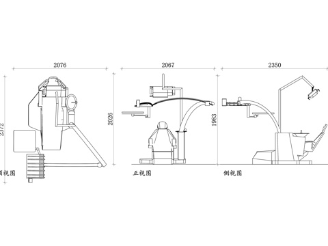  医院牙科椅 牙科治疗椅 口腔科手术椅 牙医操作椅 牙科诊疗椅cad施工图 