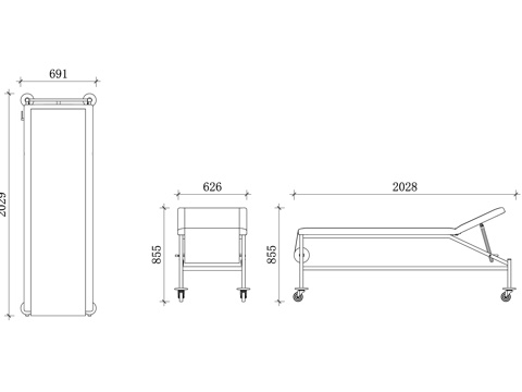 医院医疗床 医用床 护理床 治疗床 病房床 住院床cad施工图
