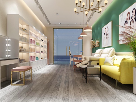  北欧风格美甲店3d模型 