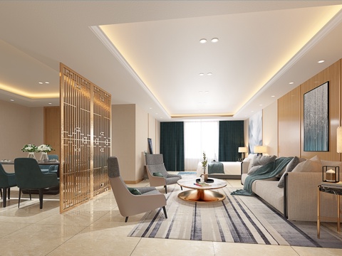  现代酒店客房3d模型 