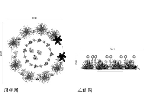 圆形池塘花园 圆形水景园 池塘花园 圆形景观池 园林圆形池塘cad施工图