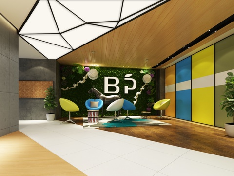  现代办公休息区3d模型 