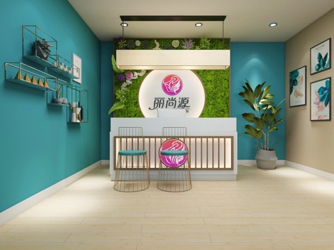  北欧风格美容院3d模型 