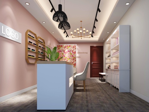  北欧风格美容院3d模型 