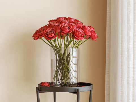 插花 玫瑰花 摆件3d模型