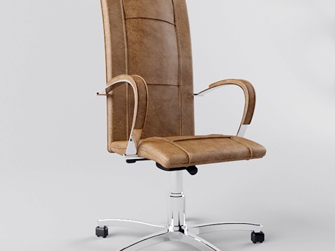 现代皮革办公椅  会议椅培训椅  职员椅休闲椅su模型