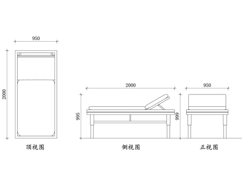 SPA床 水疗按摩床 美容院按摩床 身体护理床 按摩理疗床cad施工图