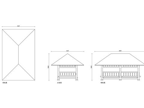竹凉亭 竹制凉亭 花园竹凉亭 田园竹亭 庭院竹结构 竹编凉亭cad施工图