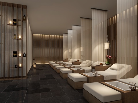  新中式足浴包房3d模型 