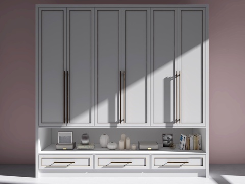  现代衣柜组合3d模型 