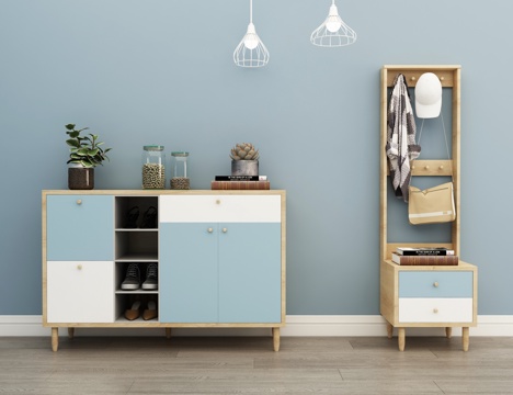  北欧鞋柜3d模型 