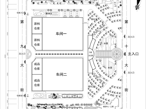  产业园区总平面规划cad施工图 