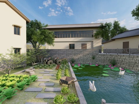 乡村农院su模型