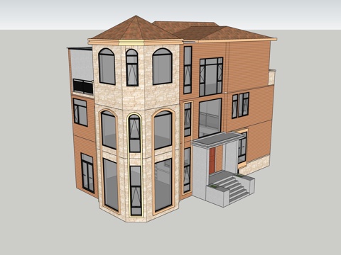 欧式别墅su模型