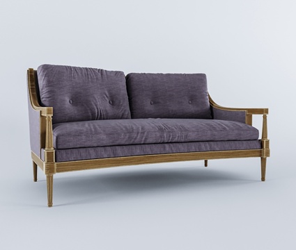 现代沙发  布艺沙发  双人沙发  休闲沙发su模型