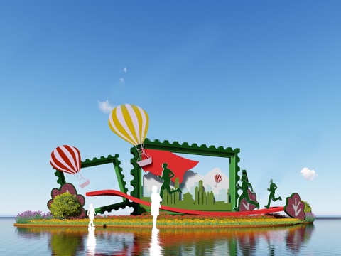 现代城市运动雕塑 抽象雕塑su模型