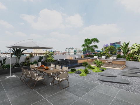  庭院花园3d模型 