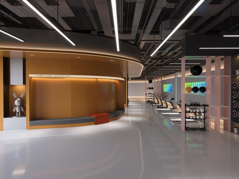  健身房3d模型 