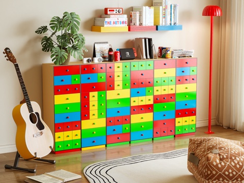 斗柜 储物柜 多巴胺 摆件3d模型