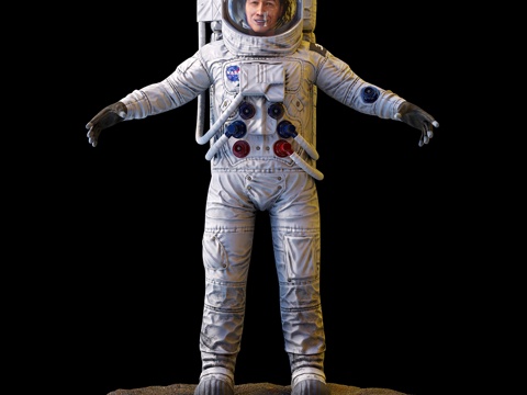  宇航员摆件3d模型 