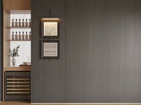 意式轻奢酒柜 嵌入式酒柜 客房酒柜 酒瓶 开放式酒柜 红酒柜su模型