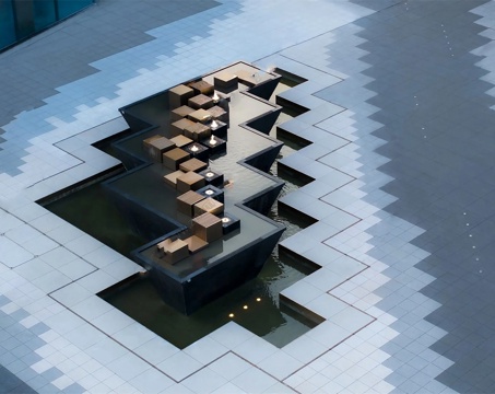 现代广场景观艺术水景 水池 雕塑景观 水景雕塑su模型