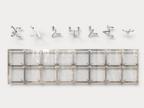 驳接爪 现代驳接爪 钢架雨棚 玻璃点抓 不锈钢驳接爪 玻璃钢su模型