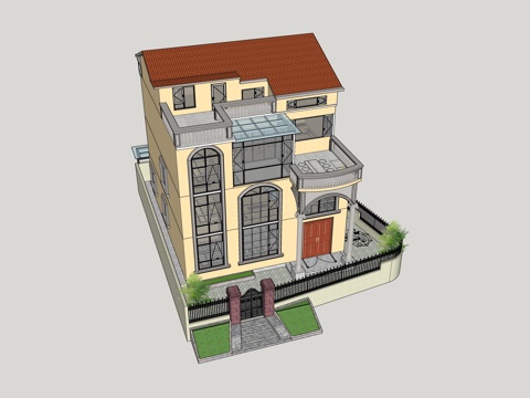 欧式别墅su模型