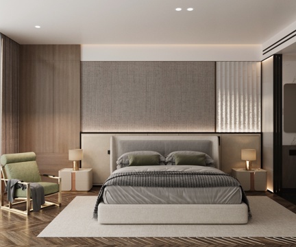 现代意式酒店客房 轻奢风酒店客房 酒店客房 酒店总统套房su模型