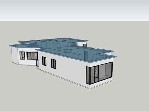 大平层窗户方案su模型