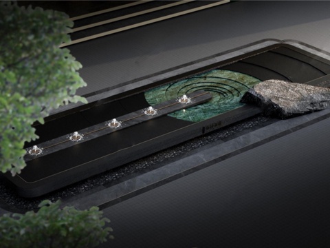 现代景观入口   展示区水景su模型