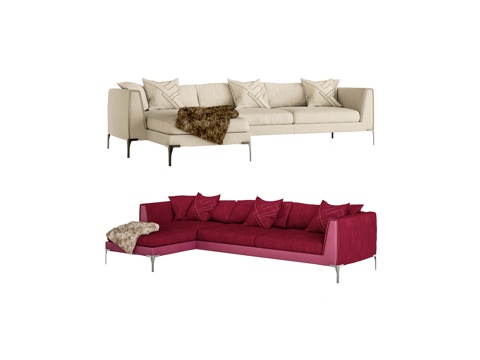  FENDI 意式转角沙发3d模型 