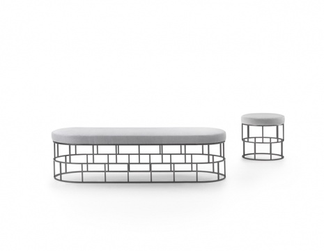  flexform 意式床尾凳3d模型 