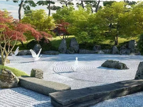 现代石头 枯山水 现代石头景观 水景 石头 景观石su模型