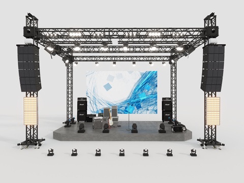 舞台 桁架 设备su模型