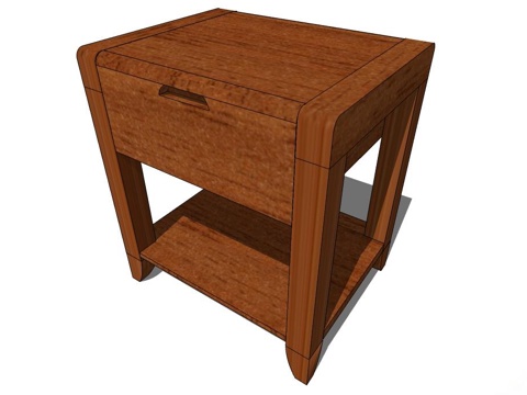 实木床头柜 床头柜 新中式床头柜 中式床头柜 定制家具su模型