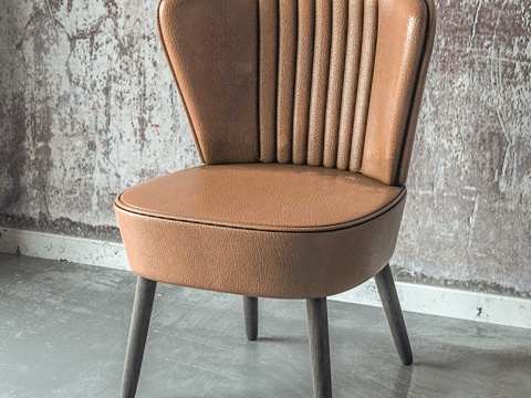 现代休闲椅  皮椅单椅  餐椅书椅su模型