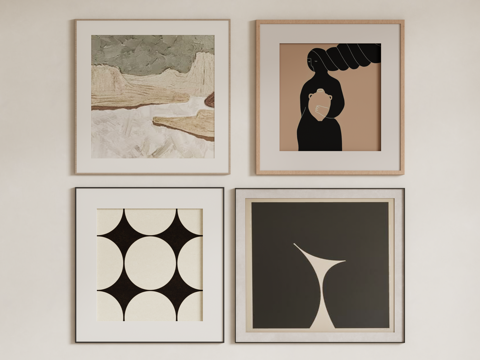 中古风装饰挂画su模型